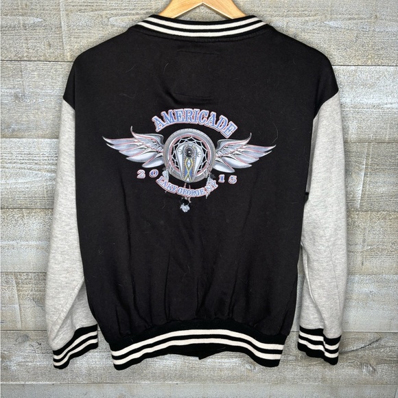 Lake George Americade motorcycle varsity bomber jacket womens - Picture 3 of 5